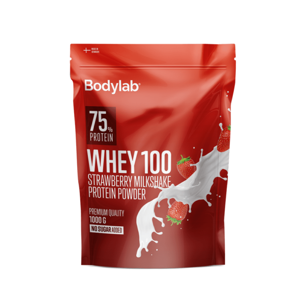 BodyLab Whey 100 Proteinpulver Jordbær Milkshake (1kg)
