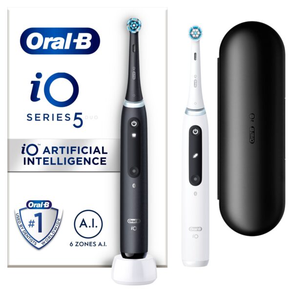 Oral-B - iO5 Duo sort og hvid - elektrisk tandbørste (414834)
