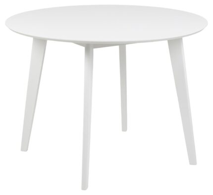 ACT NORDIC Roxby spisebord, rund - hvid MDF og gummitræ (Ø105)