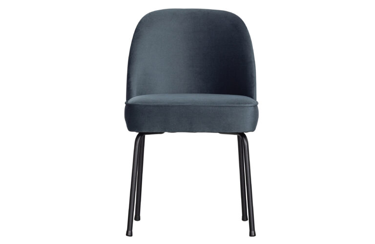 BEPUREHOME Vogue spisebordsstol - krikandfarvet fløjl polyester og sort metal