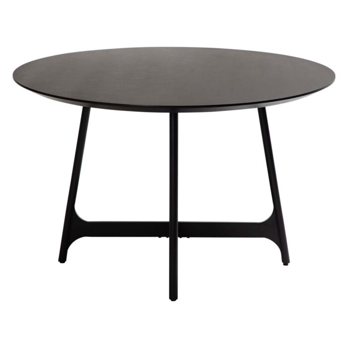 DAN-FORM Ooid spisebord, rund - sort askefinér og sort stål (Ø120)