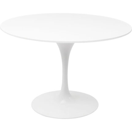KARE DESIGN Invitation spisebord - hvid fiberglas, metal og træ, rundt (Ø:120)