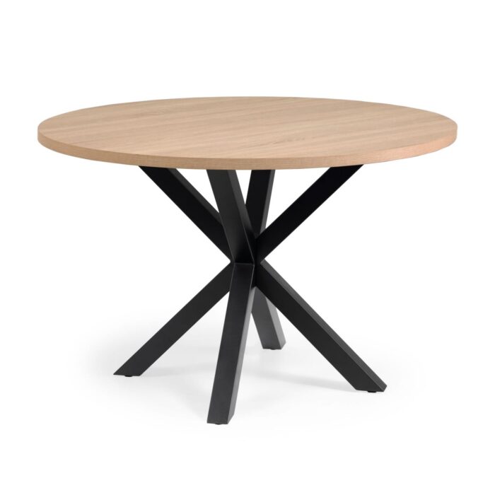 LAFORMA Fuld Argo spisebord, rund - natur melamin og sort stål (Ø120)