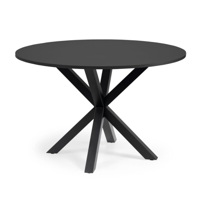 LAFORMA Fuld Argo spisebord, rund - sort træ og sort stål (Ø120)
