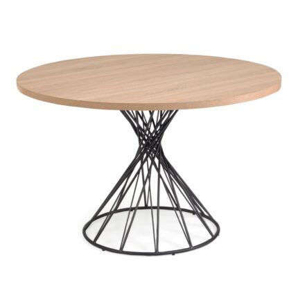 LAFORMA Niut spisebord, rundt (Ø: 120cm), træ (MDF) i naturfinnish med stålben