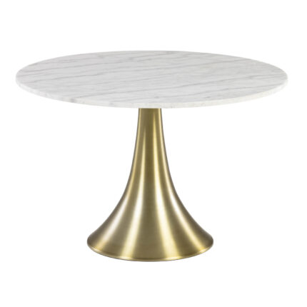 LAFORMA Oria spisebord, rund - hvidt marmor og guld stål (Ø 120)