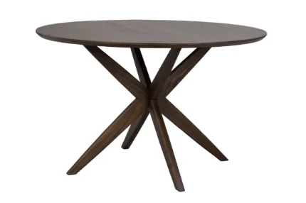 ROWICO Calverton spisebord, rund - brun egefinér og brun eg (Ø120)