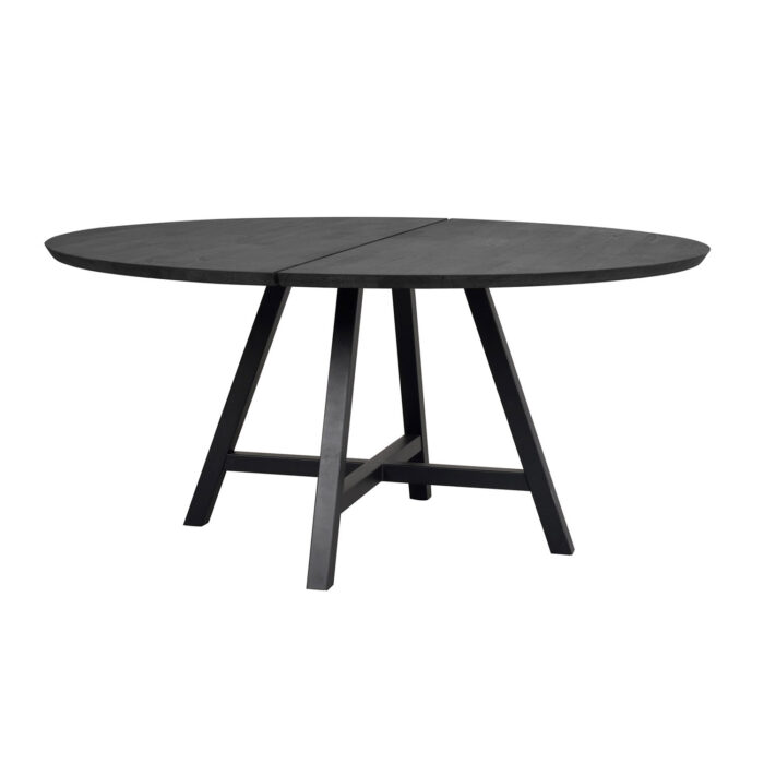 ROWICO Carradale spisebord, rund - sort ask og sort metal (Ø150)