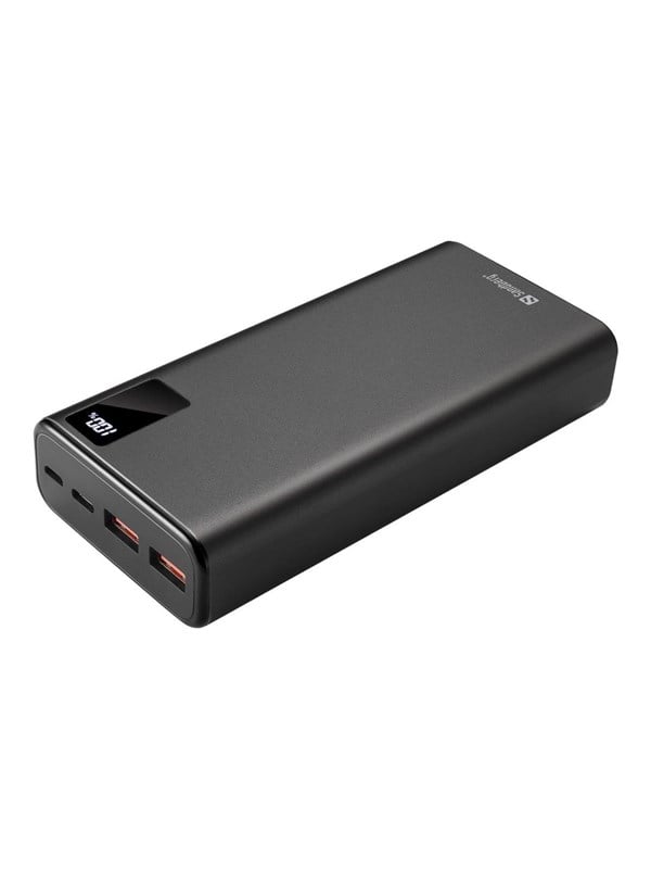 10,000 mAh power bank 18W USB-C PD and QC USB-A output, Black - Lippa