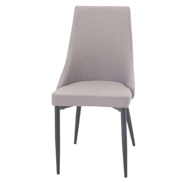 VENTURE DESIGN Leone 2.0 spisebordsstol, m. armlæn - grå polyester og sort metal