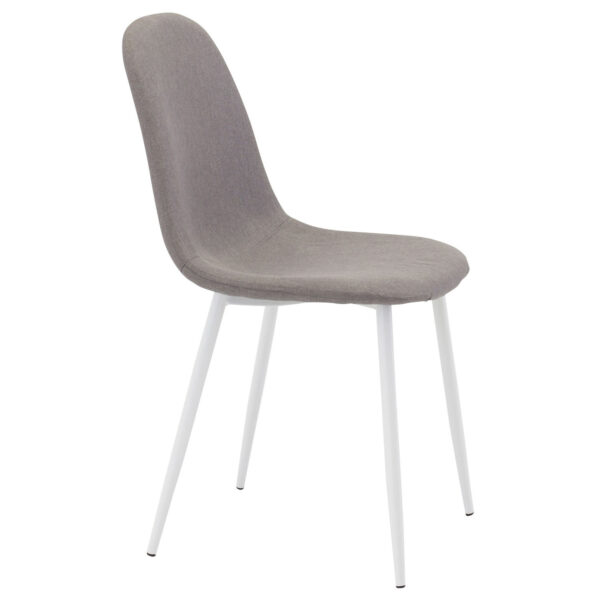 VENTURE DESIGN Polar spisebordsstol - grå polyester og hvid metal