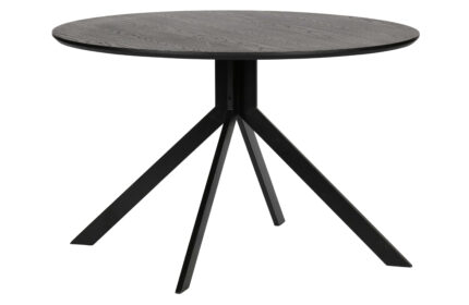 WOOOD EXCLUSIVE Bruno spisebord, rund - sort MDF og stål (Ø120)