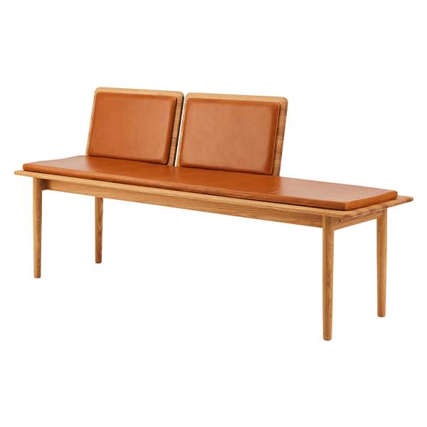 Findahl by Hammel Elba Bænk - 3 Pers. i Cognac Læder