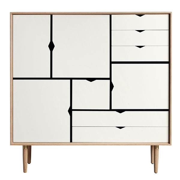 Andersen Furniture S3 Reol med Hvide Fronter - Eg Sæbe