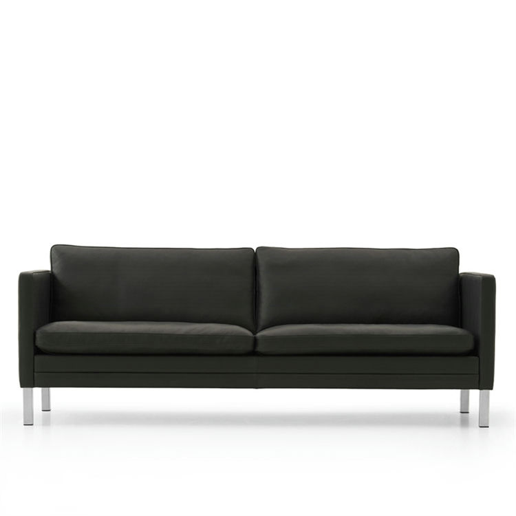 MH2614 Sofa i Læder med Børstet Stål - Elegant Design!