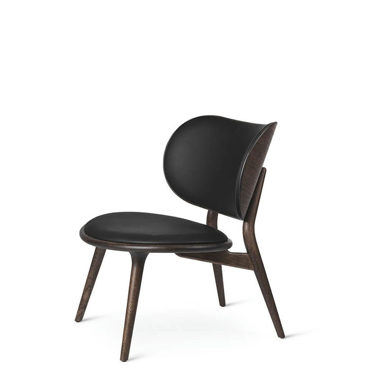 Loungestol  Sirka Grey Stain Oak Black Leather fra Mater