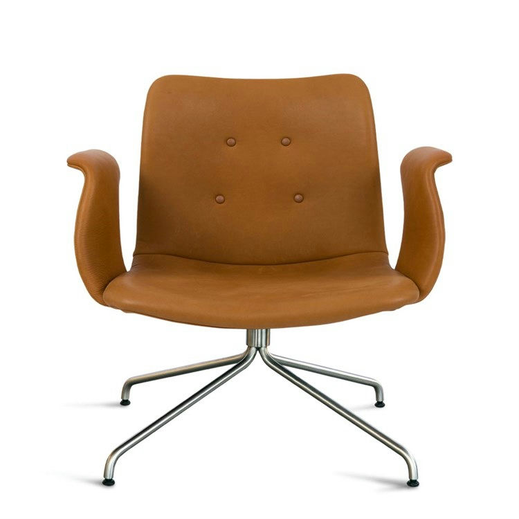 Primum Lounge Stol med Armlæn i Cognac - Elegant Komfort