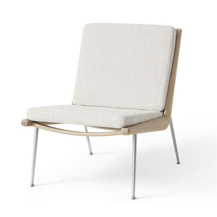 Andtradition Boomerang Hm1 Loungestol - Oiled Oak & Loop Cream