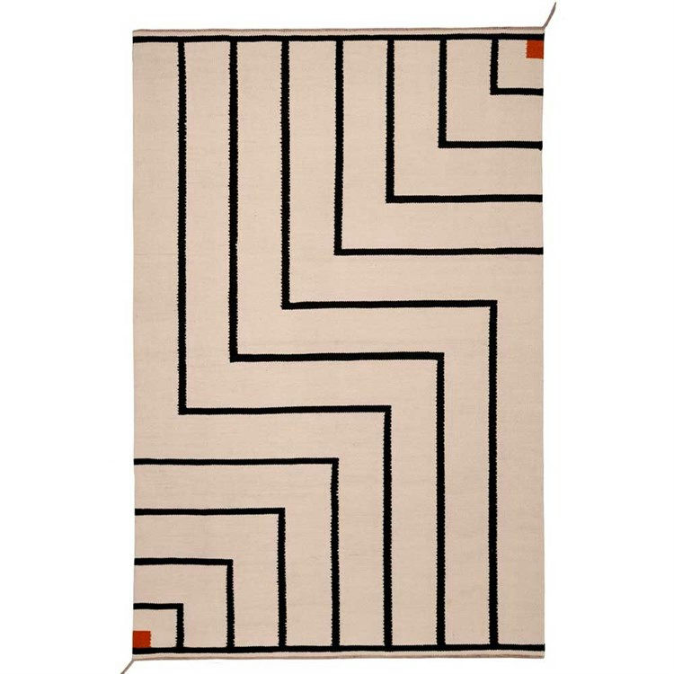 Vibeke Klint VK1 Tæppe i Hvid/Sort - 200x310 cm