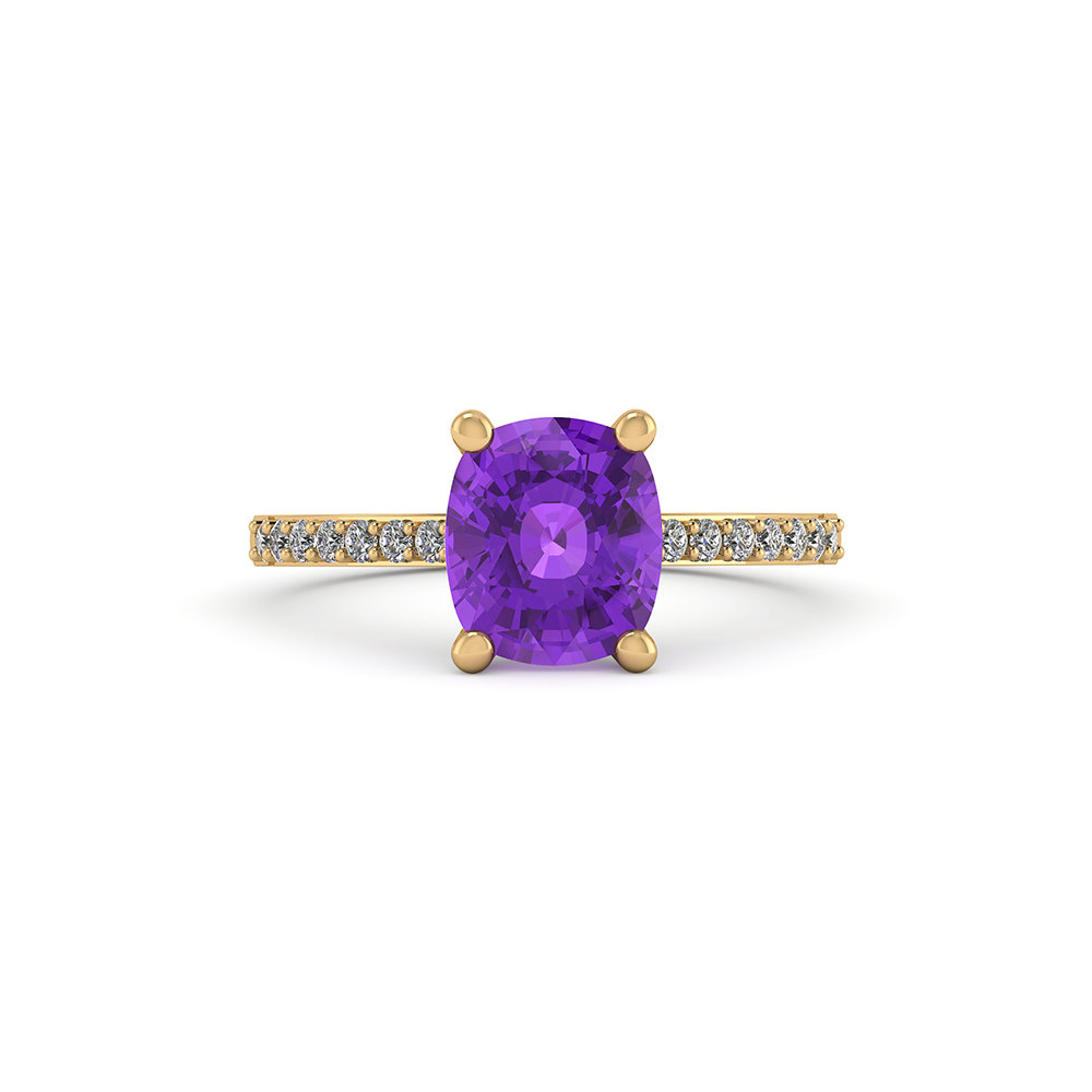 14 Karat Guld Ring Fra Henrik ørsnes Design Med Ametyst Og Diamanter 021 Carat Wsi