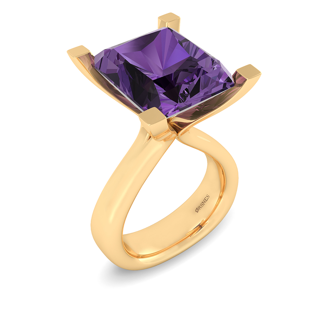 14 Karat Guld Ring med Ametyst fra Henrik Ørsnes Design