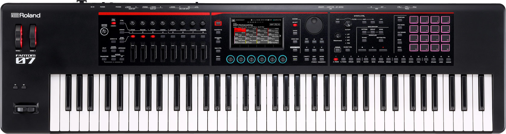 Roland Fantom 07 76 Synthesizer (sort) – Fantastisk tilbud!