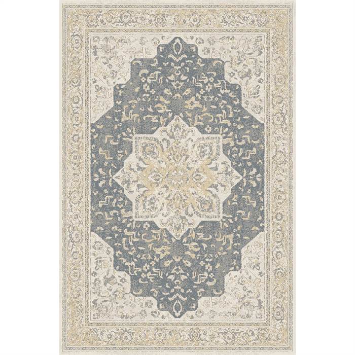 Empire Uldtæppe i Beige og Blå - Smukt Design 240x340 cm