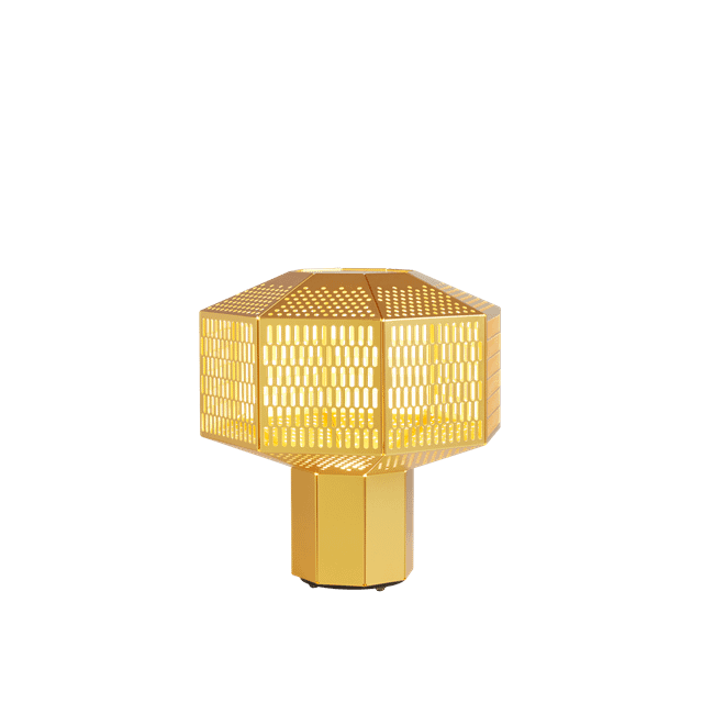 Parachilna Ma-Rock Bordlampe i Guld - Unik Designoplevelse
