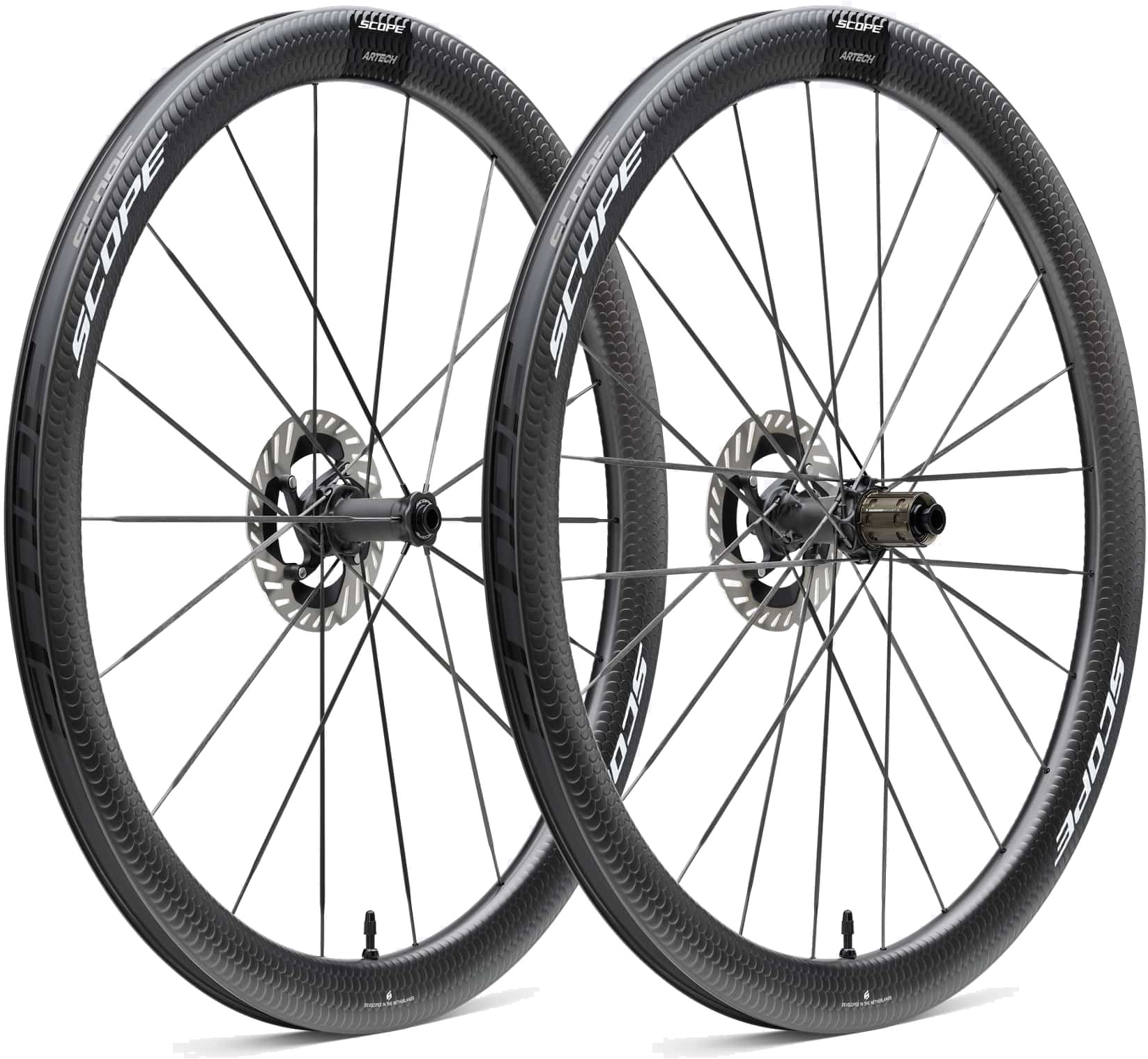 Scope Artec 4 Carbon Hjulsæt med Sorte Decals