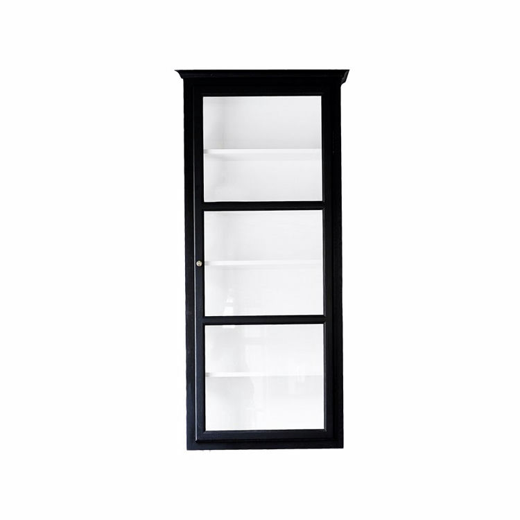 Væghængt Vitrine Skab V4 i Sort - Tidsløst Design