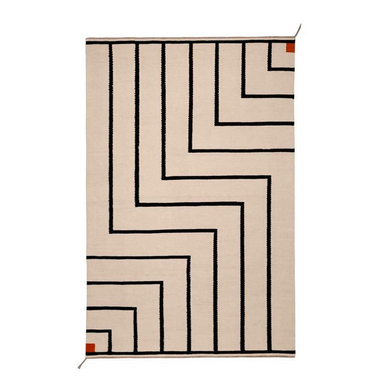 Vibeke Klint VK1 Tæppe i Hvid/Sort 160x248 cm - Moderne Design