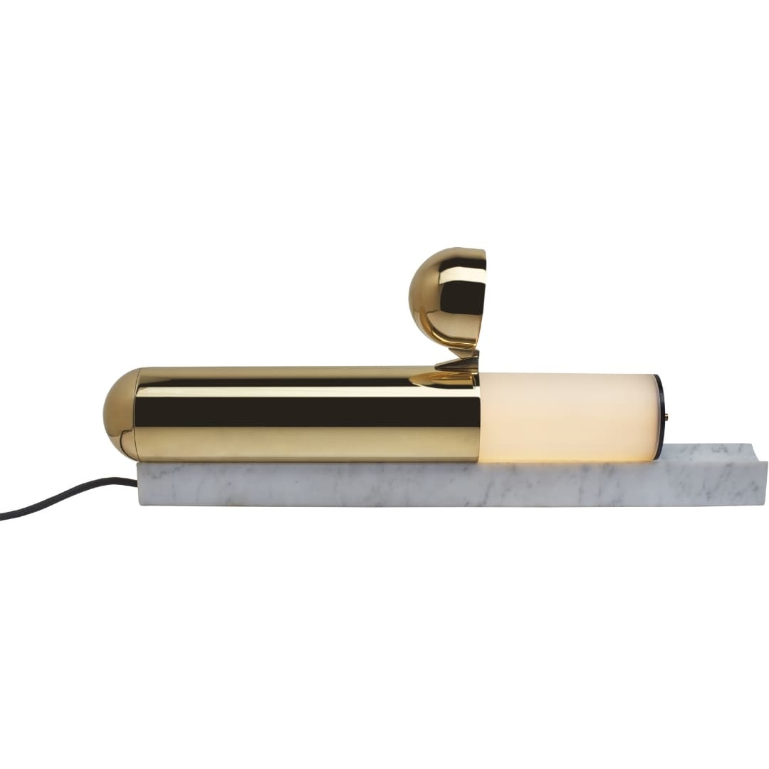 Isp Bordlampe Lakeret Messing Hvid Marmor     fra Dcw Editions