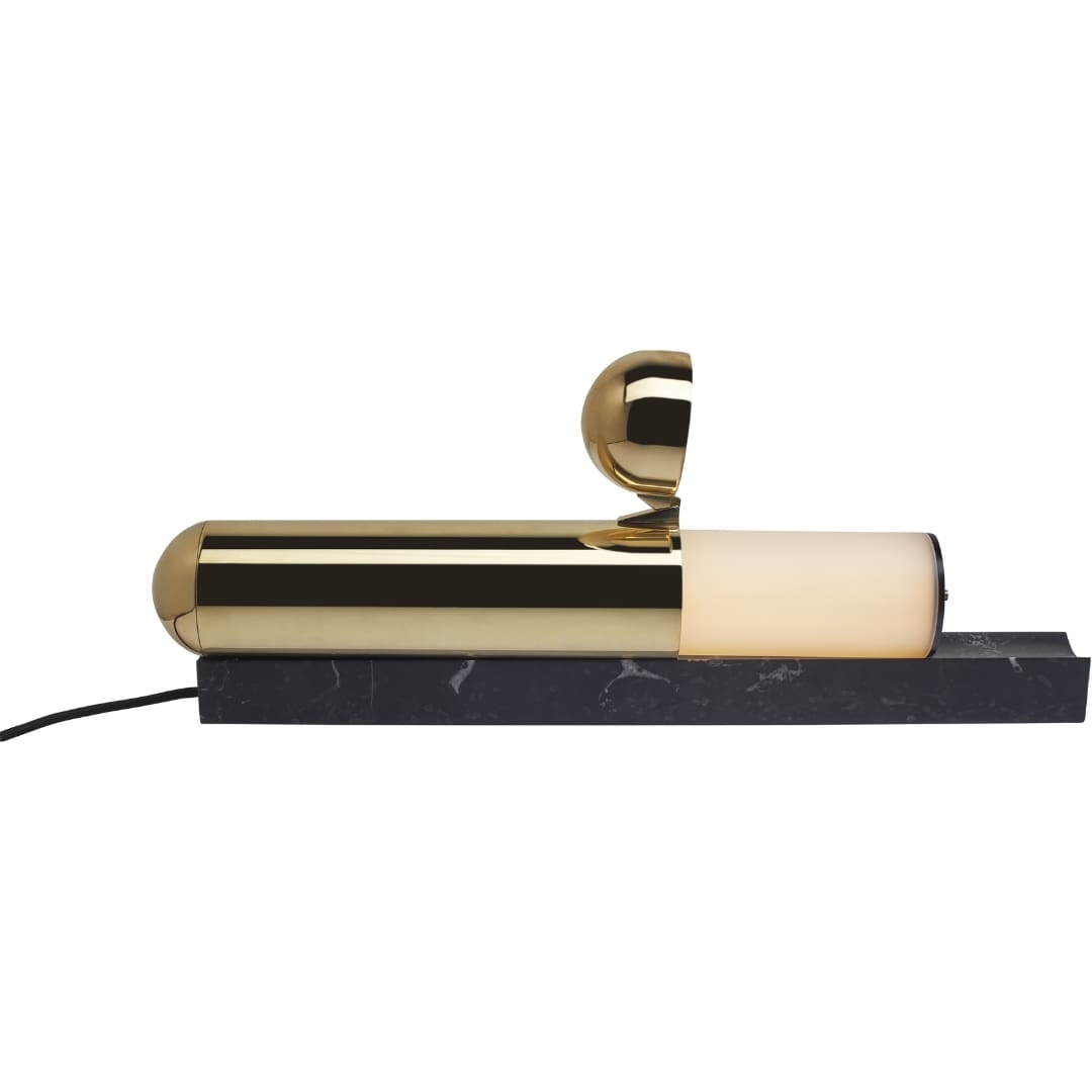 Isp Bordlampe Lakeret Messing Sort Marmor     fra Dcw Editions