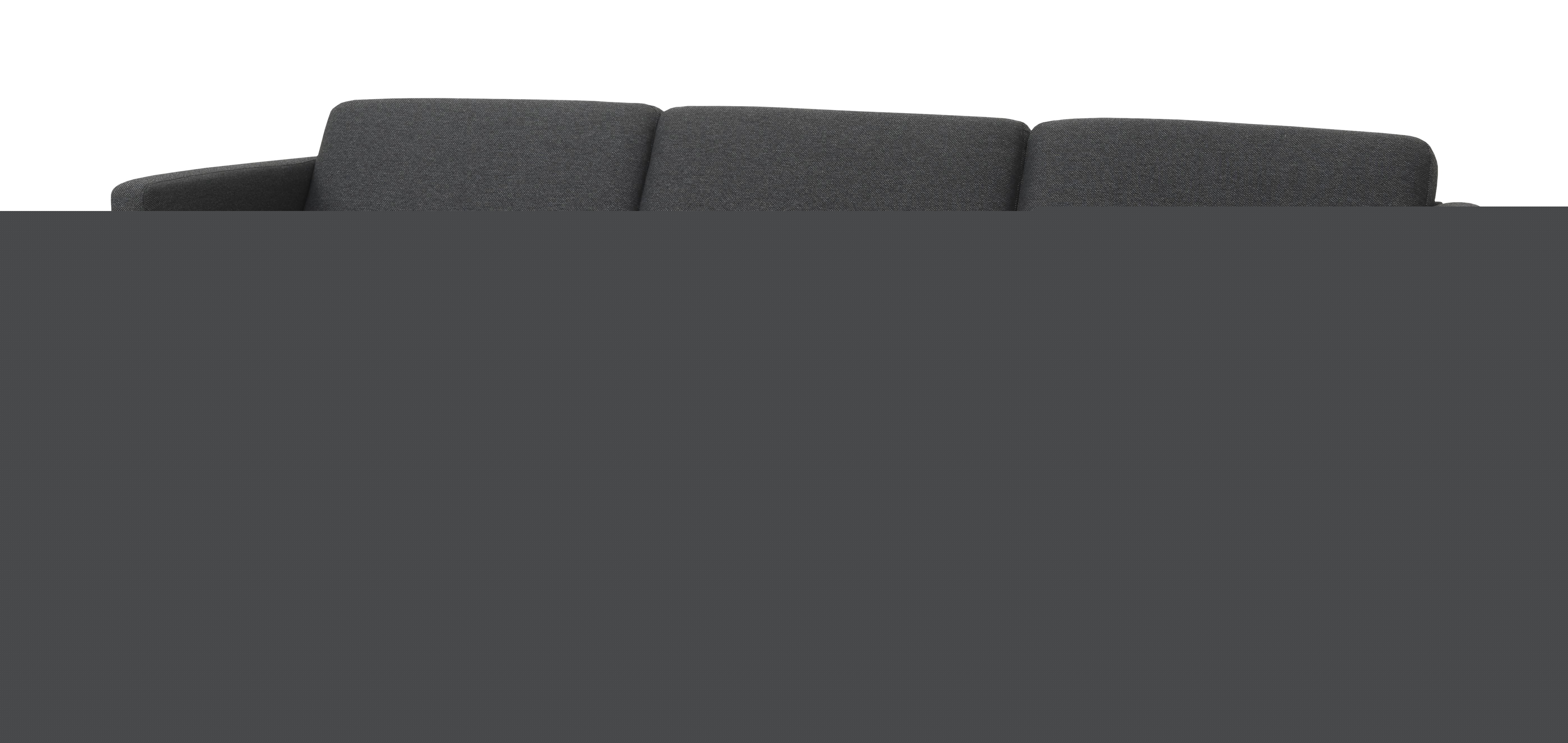 Ask 51 3d Sofa, M. Chaiselong   Antracitgrå Polyester Stof Og Børstet Aluminium fra Lexpo Living