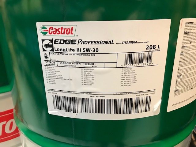 Edge Professional Tutanium Ll3 5w 30 (208 Liter) fra Castrol