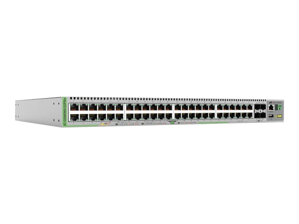 Allied Telesis Centrecom At Gs980mx 52psm   Switch   L3   Administreret   40 X 10 100 1000 (poe+) + 8 X 100 1000 2.5g 5g (poe+) + 4 X 1 Gigabit   10 fra Allied Telesyn International