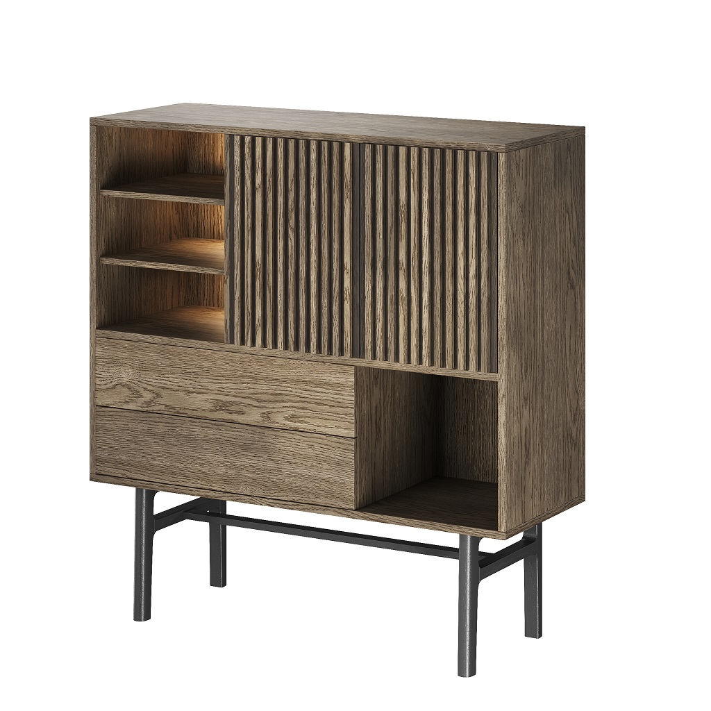 Casø 230 Highboard   Lamellåger Røget