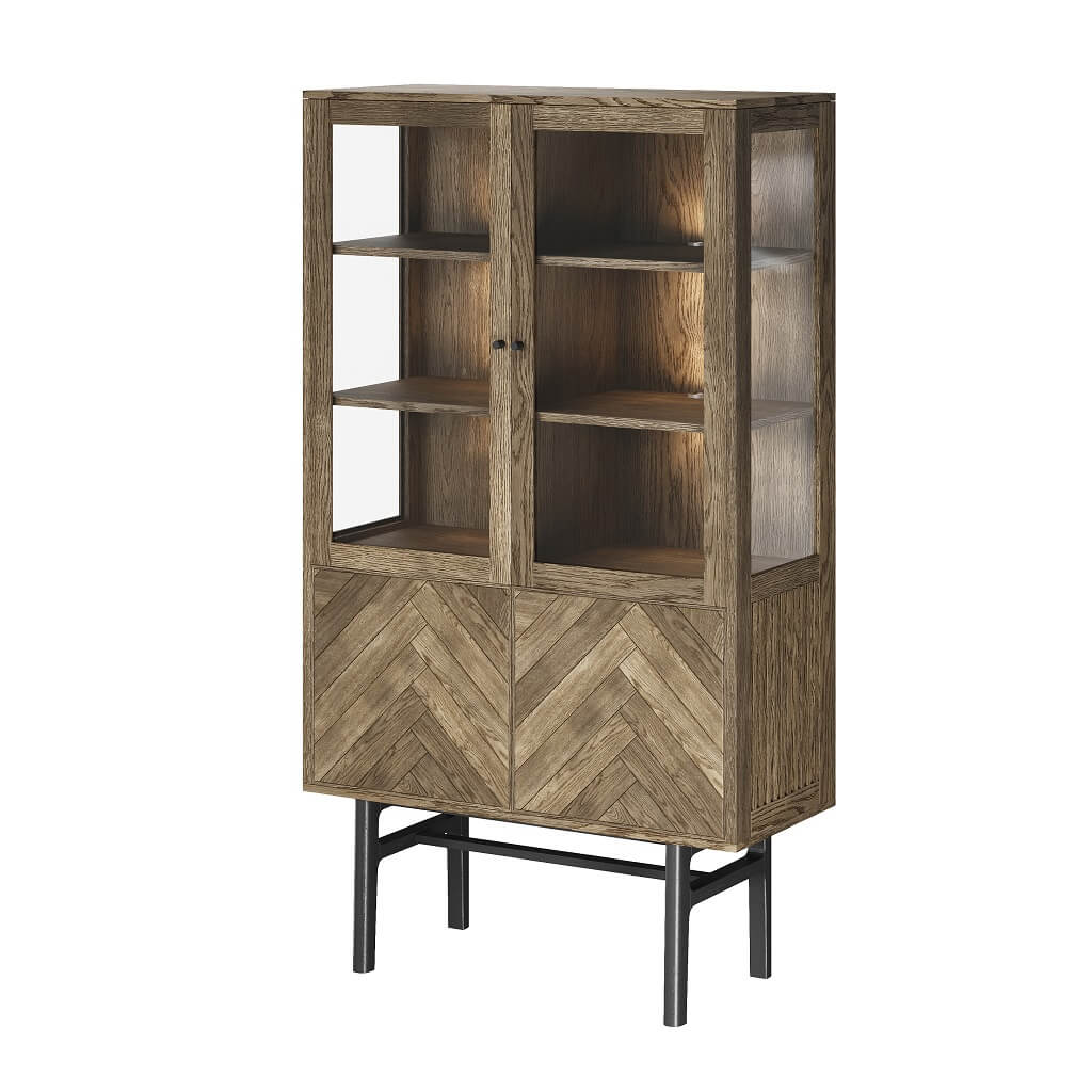 Casø 230 Vitrine   Sildebensmønster Røget