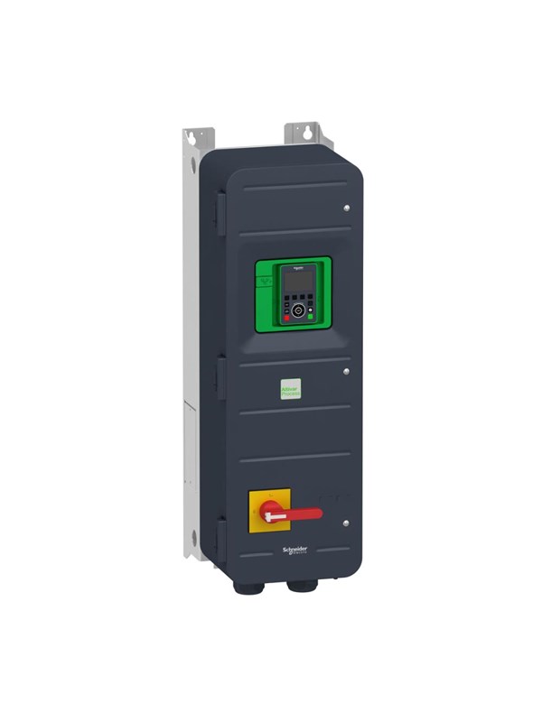 Schneider Electric Proces Frekvensomformer 30kw 3x400 Til 480v Ip55 Thdi På 44  Indbygget Afbryder Ethernet  Amp  Modbus Og Power Meter