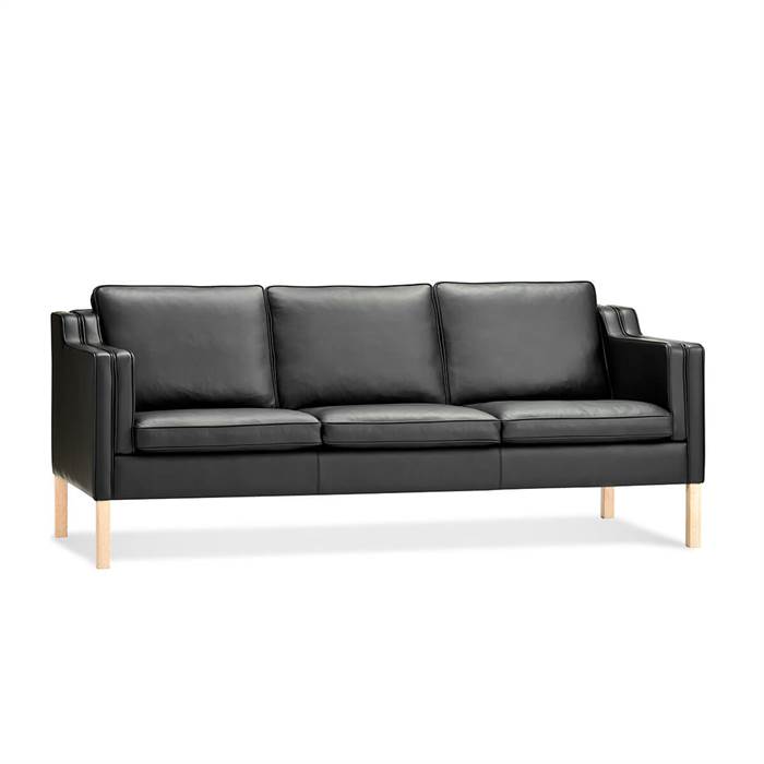 Stouby Eva   Pers  Sofa Med Sort Læder