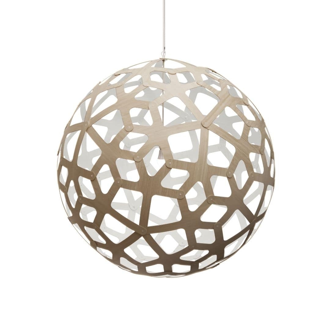 Coral ø120 Pendel Bamboo   Hvid     fra David Trubridge