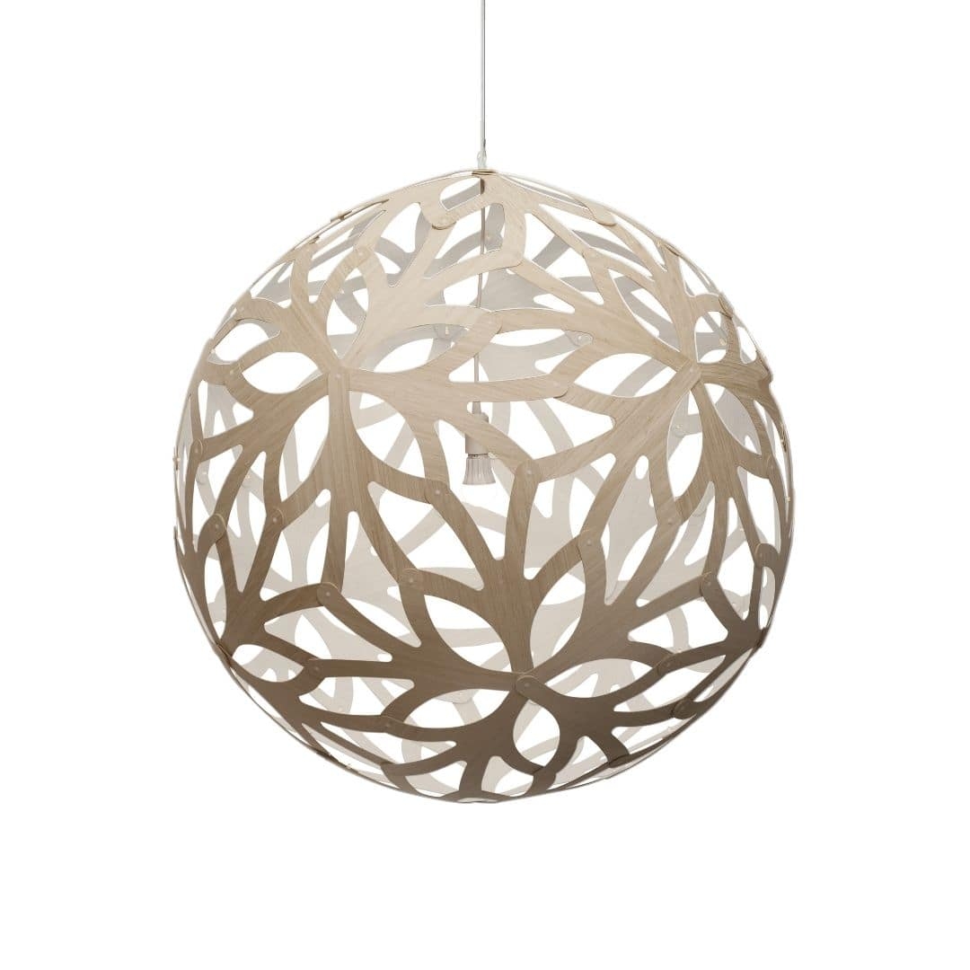 Floral ø120 Pendel Bamboo   Hvid     fra David Trubridge