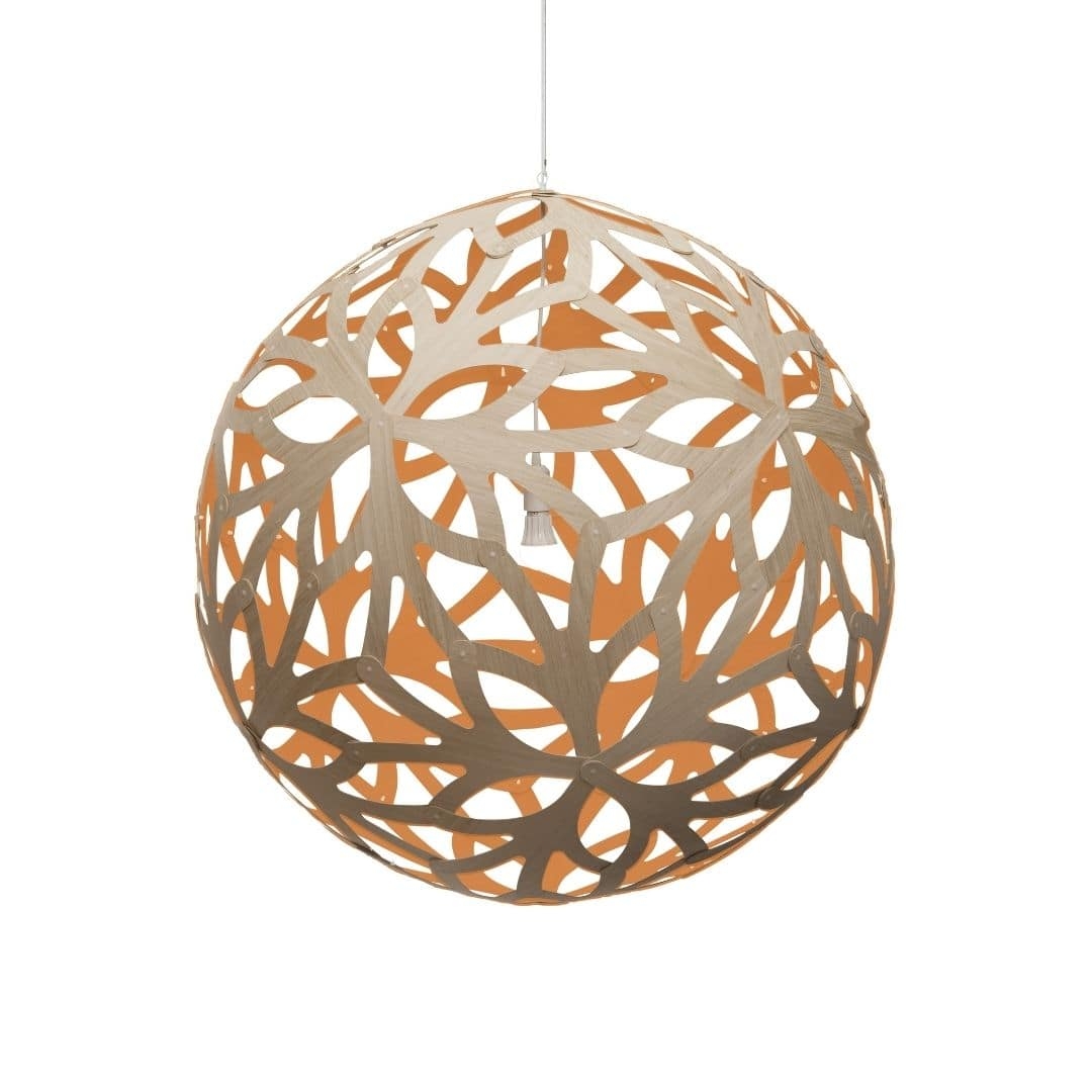 Floral ø120 Pendel Bamboo   Orange     fra David Trubridge