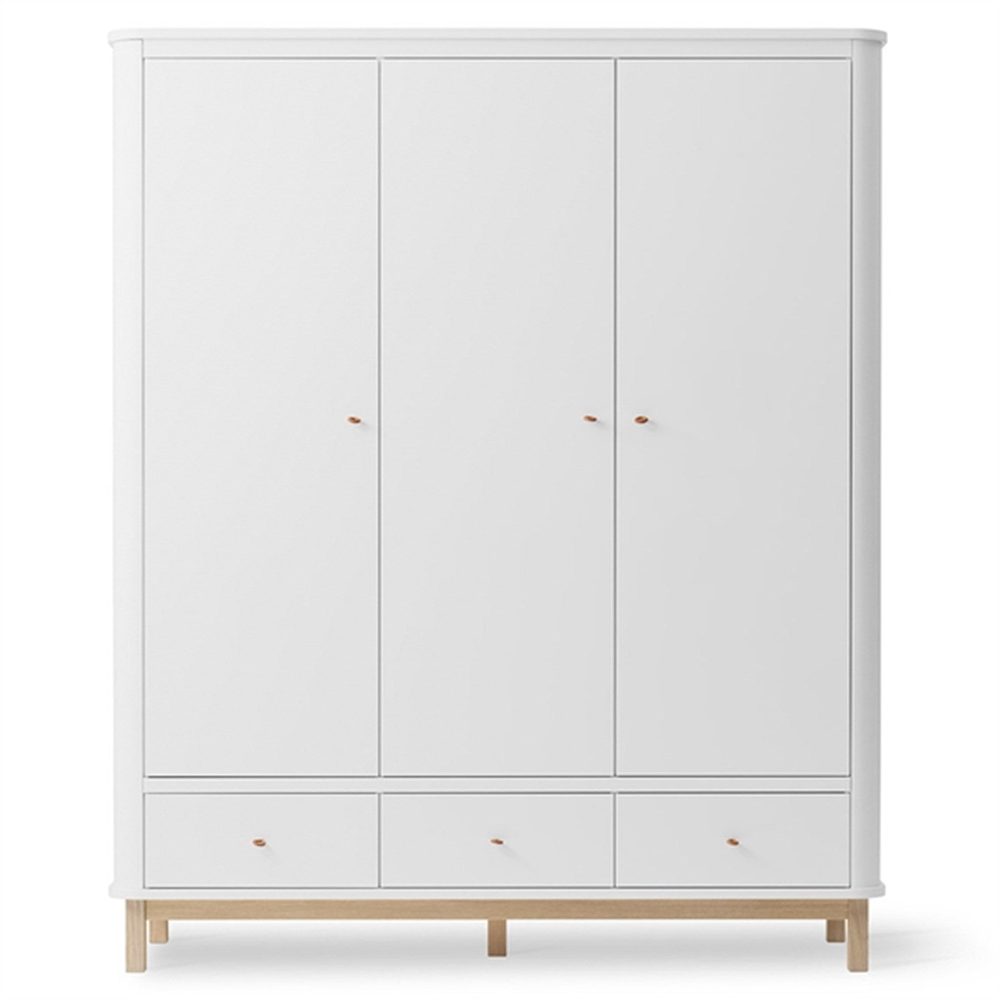 Wood Klædeskab 3 Døre Hvid Eg fra Oliver Furniture