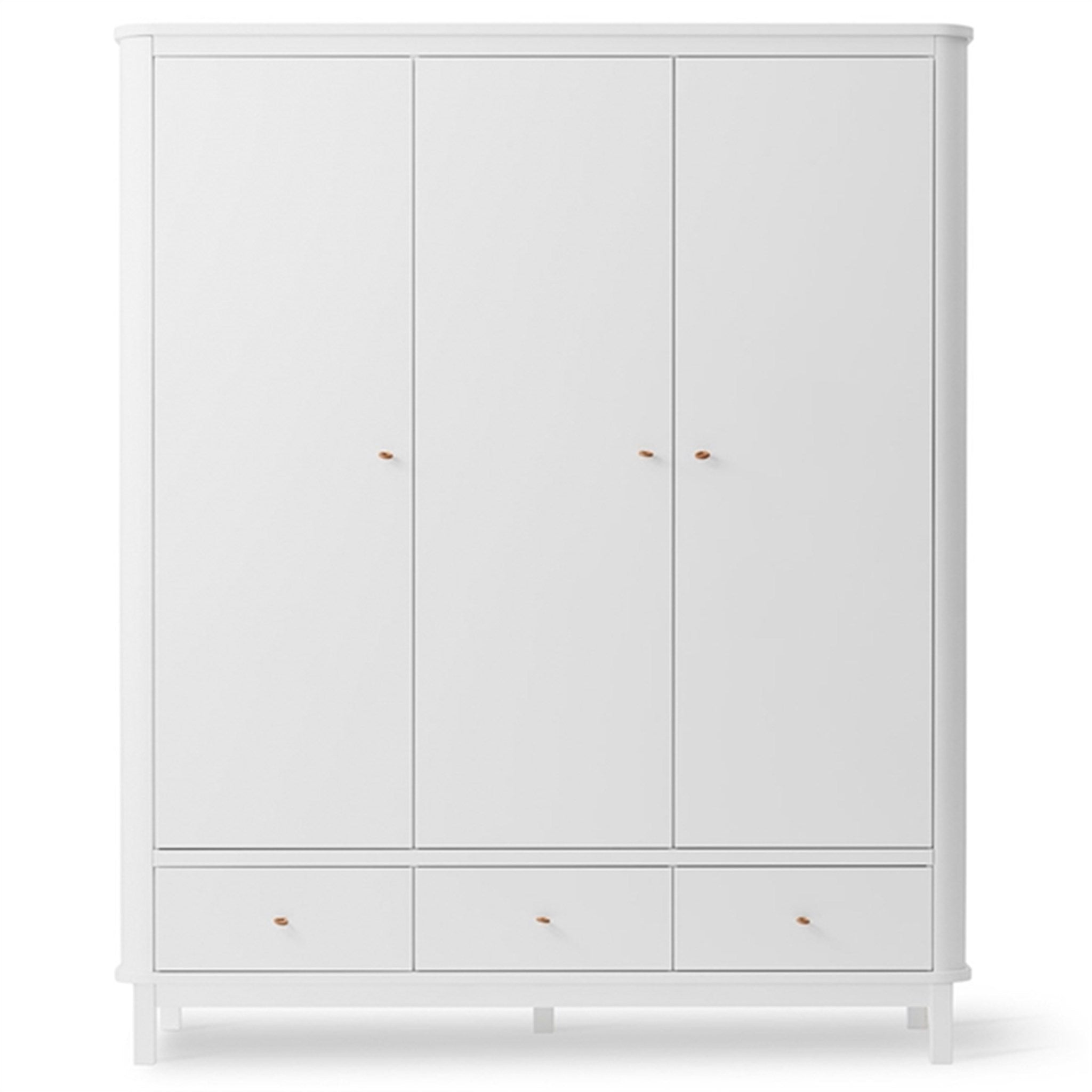 Wood Klædeskab 3 Døre Hvid fra Oliver Furniture