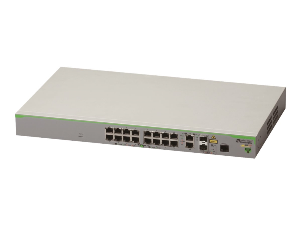 Allied Telesis Centrecom Fs980m 18ps   Switch   L3   Administreret   16 X 10 100 + 2 X Combo Gigabit Sfp (uplink) + 2 X Combo 1000base T   Monterbar fra Allied Telesyn International