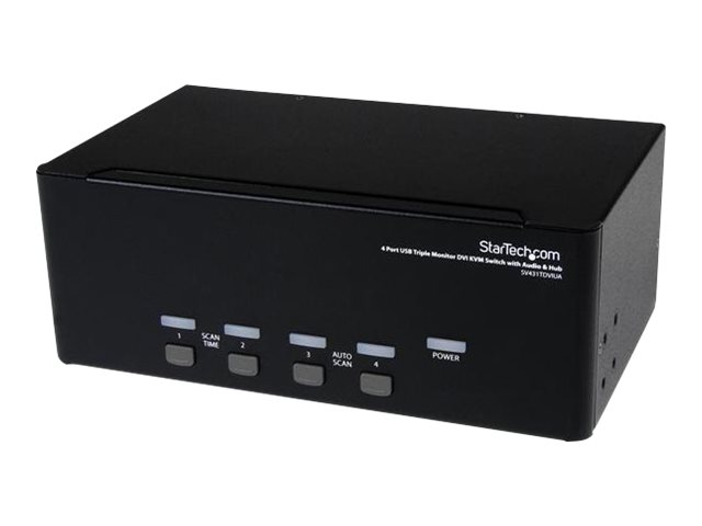 4 Port Triple Monitor Dvi Usb Kvm Switch With Audio & Usb 2.0 Hub   Multi Monitor Kvm   Usb Dvi Kvm Switch (sv431tdviua)   Kvm   Audio   fra Startech.com
