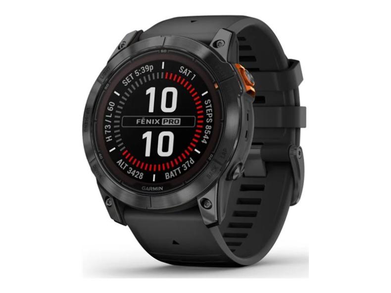 Fenix 7x Pro   Solar Edition   51 Mm   Skifergrå   Ja Sportsur Med Bånd   Silikone   Sort   Håndledsstørrelse: 127 210 Mm   Display 1.4"   32 fra Garmin