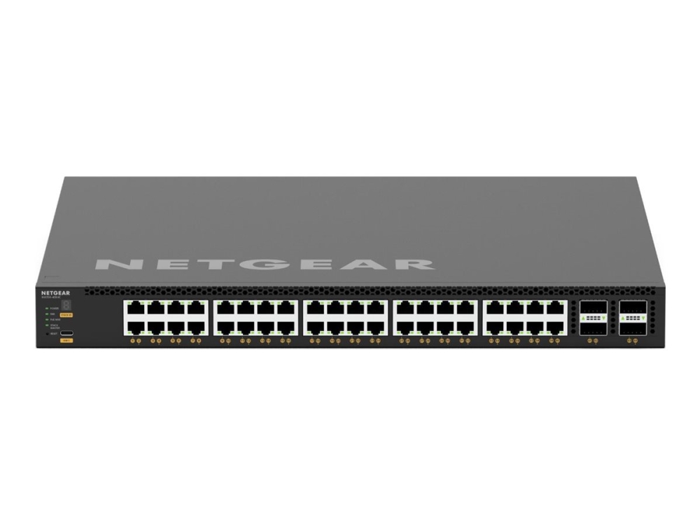 Av Line M4350 40x4c   Switch   L3   Administreret   40 X 100 1000 2.5g 5g 10gbase T (poe++) + 4 X 40 100 Gigabit Qsfp28   Front Til Ryg Lufts fra Netgear
