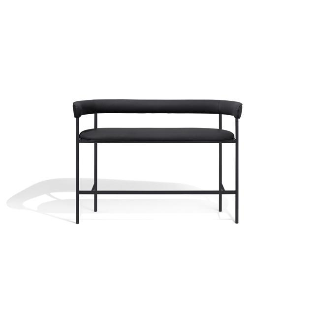 Møbel Copenhagen Font Bar Sofa 65   Dunes Anthrazite Læder Sort Stel